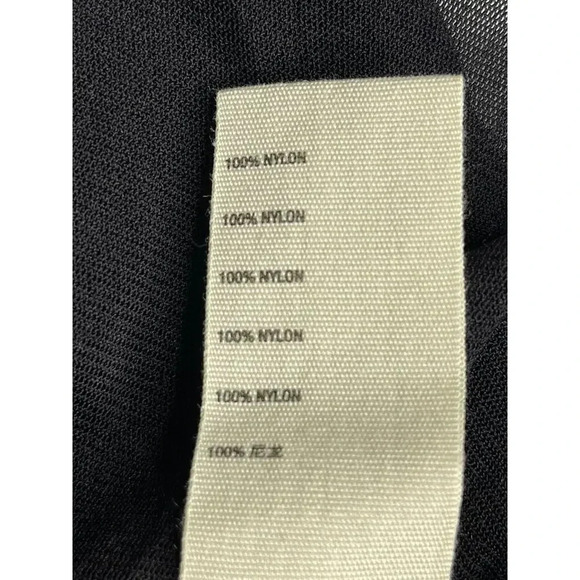 Free People Ruffle Asymmetric Mesh Top size Medium Black New Y2K - Picture 10 of 11